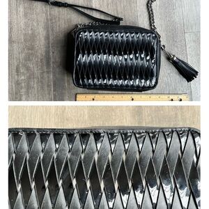 Michael Kors Ginny Woven Black Leather Cross Body Bag